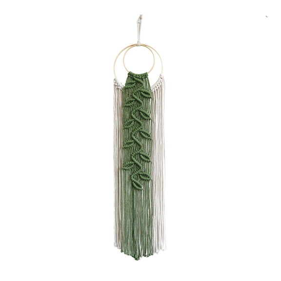 1 Pc Boho Leaf Tassel Tapestry, Macrame Hand Wall Hanging for Living Room Bedroom Office, Nordic Home Decoration Great Housewarming Gift Wall Art