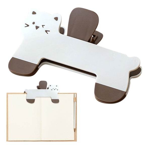 1 Pc Book Clips, Journal Clip, Cute Cat Design Page Holders for Reading Hands-Free and Cooking with Recipes, Classroom Home Reading Accessory Page Holder Book Clamp for Readers, Coffee