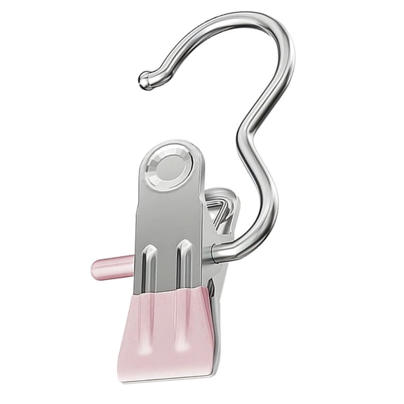 1 Pc Boot Hanger for Closet, Laundry Hooks with Clips, Boot Holder, Hanging Clips, Portable Multifunctional Hangers Single Clip Space Saving for Jeans, Hats, Tall Boots, Towels, 4.33 Inch, Pink