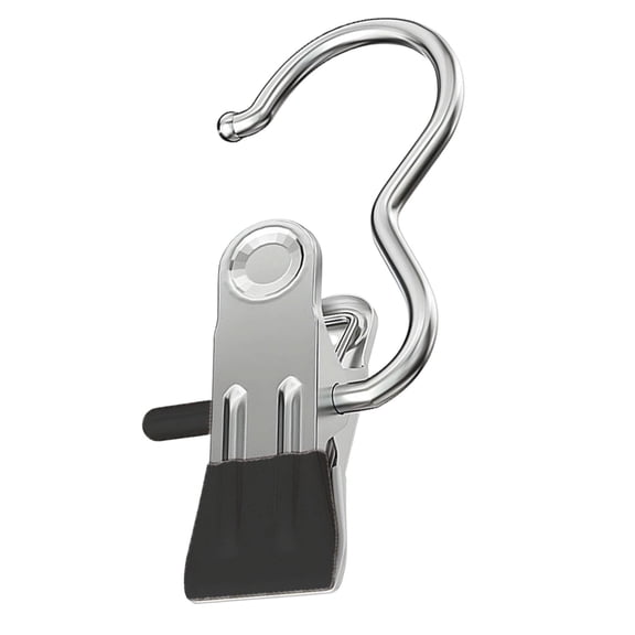 1 Pc Boot Hanger for Closet, Laundry Hooks with Clips, Boot Holder, Hanging Clips, Portable Multifunctional Hangers Single Clip Space Saving for Jeans, Hats, Tall Boots, Towels, 4.33 Inch, Black