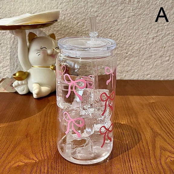 1 Pc Bow Plastic Straw Cup, 18cm Fun Shape Tumbler with Detachable Straw, Leak-Proof Reusable for Party Gift