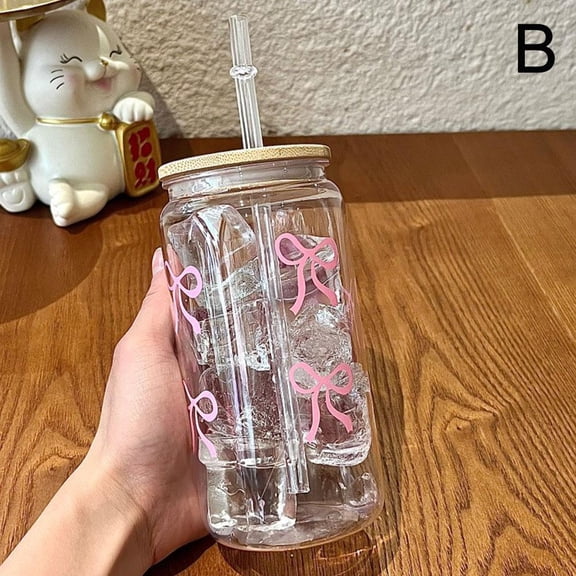 1 Pc Bow Plastic Straw Cup, 18cm Fun Shape Tumbler with Detachable Straw, Leak-Proof Reusable for Party Gift