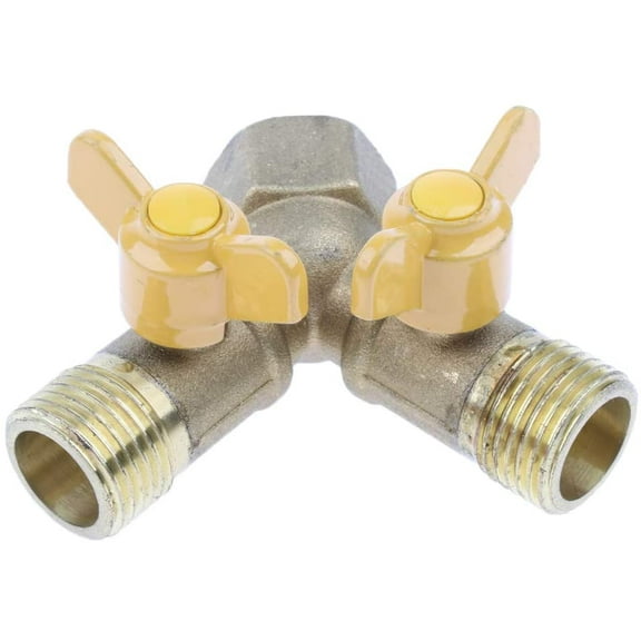 1 Pc Brass Two Way Natural Gas Pipe Splitter Connector Piece Adapter Valve