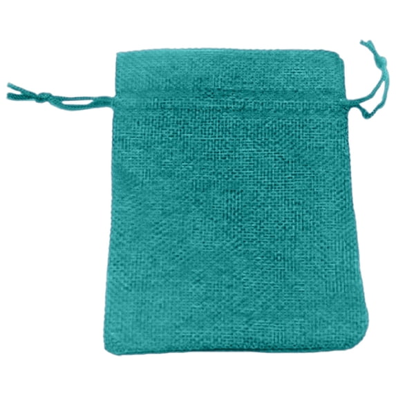 1 Pc Burlap Bags with Drawstring Gift Bags Jewelry Pouches Sacks Plain Burlap Drawstring Gift Bags for Favors Linen Sacks Gift Pouches for Wedding Party and DIY Craft, 3.54x4.72 Inch, Lake Blue