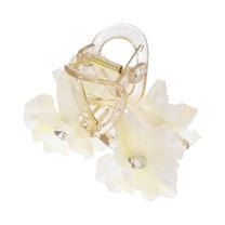 1 Pc Butterfly Flower Hair Clips Hairdo Clip for Women 3.94"x2.56"x2.95" Beige