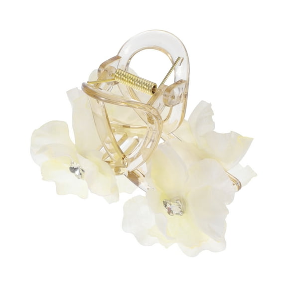 1 Pc Butterfly Flower Hair Clips Hairdo Clip for Women 3.94"x2.56"x2.95" Beige