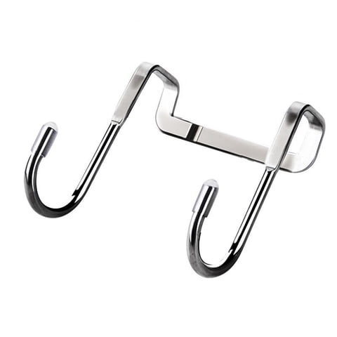 1 Pack Over Cabinet Hook,Multi-Use Gabinet Doors Double S Hooks for Hanging,Drawer,Closet,Kitchenware,Wardrobe Door,Bags,Towels and Key,Silver Cabinet Hooks for Hanging, 2.76x2.56"