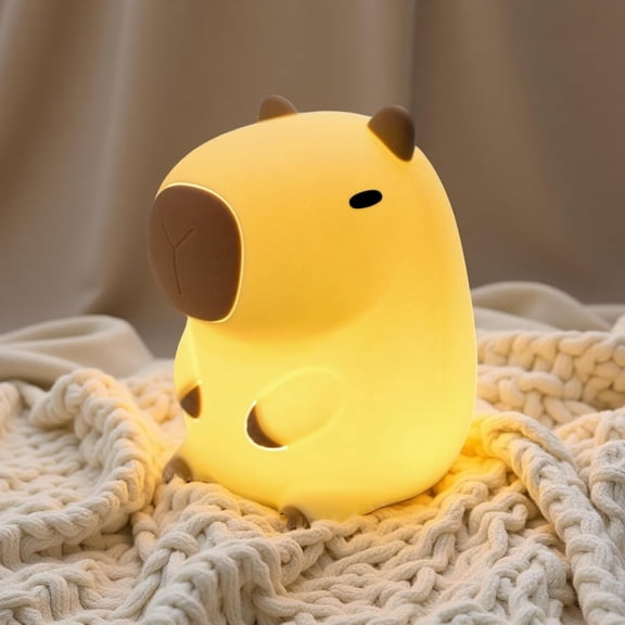 1 Pc Capybara Night Light Rechargeable Silicone Touch Lamp Dimmable Timer