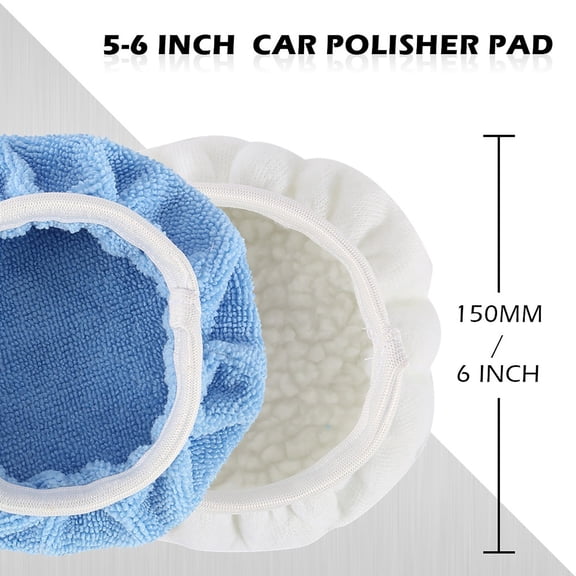1 Pc Car Polisher Pad Car Buffer Polisher Pad Reusable Bonnet Soft Microfiber Polishing Bonnet Buffing Pad Cover Bonnet Microfiber Bonnet Polishing Buffing Pad Cover for Buffer Polisher, 6", Blue