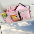 thumbnail image 1 of 1 Pc Car Visor Organizer — 5.9in x 12.2in, Leather Multi-function Storage Bag for Glasses, Cards & Documents(), 1 of 6