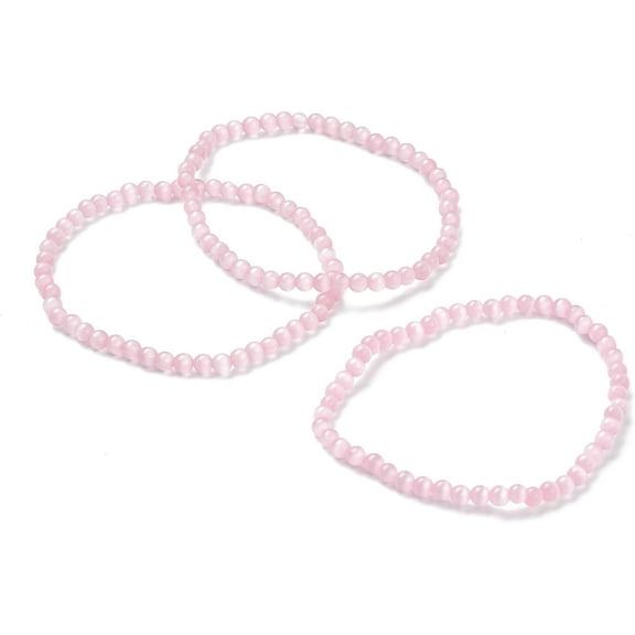 1 Pc Cat Eye Beaded Bracelet Round Cat Eye Beads Stretch Bracelets Beaded Strand Stretch Bracelet Multilayered Bracelet Set for Man Women Party Favors Trendy Costume Jewelry Gifts