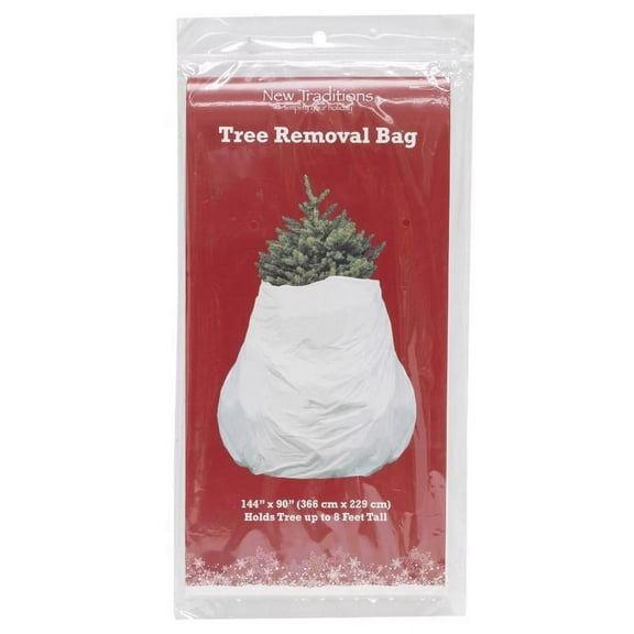 1 Pc, Celebrations White Tree Removal Bag 144 In. W X 90 In. D
