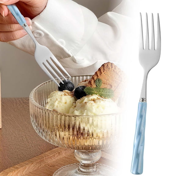 1 Pc Ceramic Handle Flatware Spoon with Handle Mirror Polished Spoon Good Dinner Spoon Kitchen Flatware Flatware Silverware for Home Kitche n Weddings Parties Restaurant, 7.01"x1.65", Blue Spoon