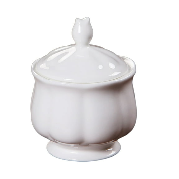 1 Pc Ceramic Sugar Jar Coffee Candy Holder Practical Milk Container White