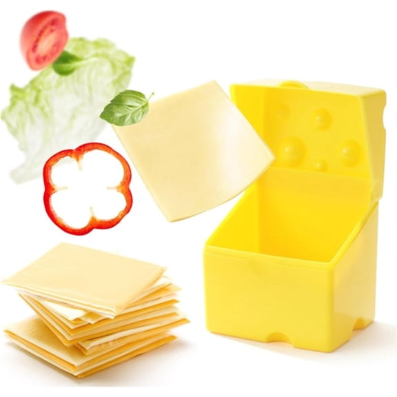 1 Pc Cheese Slices Storage Container,Cheese Box with Lid,Cheese Keeper for Refrigerator,Plastic Cheese Slice Holder,Portable and Convenient Cheese Rack