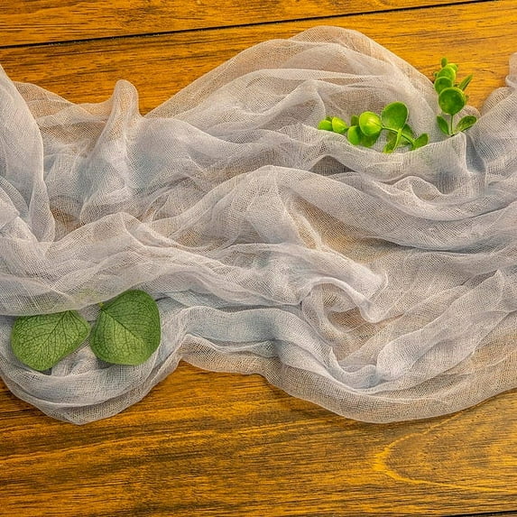 1 Pc, Cheesecloth Table Runner 25" x 16Ft - Dusty Blue for Wedding, Party and Events Dcor