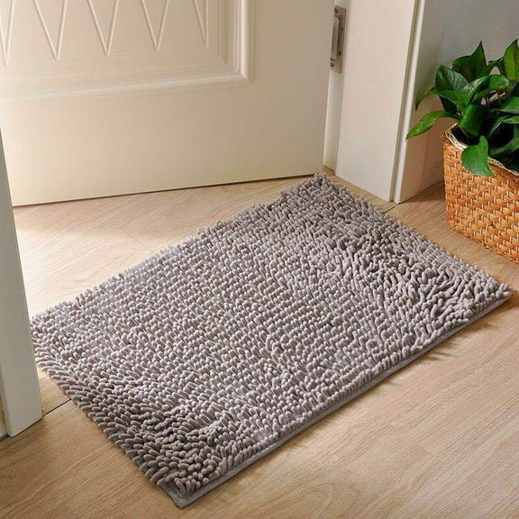 1 Pc Chenille Bathroom Rugs - 23.62 Inch Super Luxury Soft & Absorbent Quick Dry - Non Slip Bath Mat for Tub Shower - Machine Washable, A