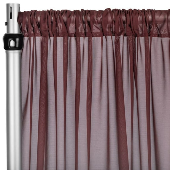 1 Pc, Chiffon Curtain Drape 10Ft H x 58" W Panel - Burgundy for Wedding, Graduation, Quinceanera, Birthday, and Bridal Shower