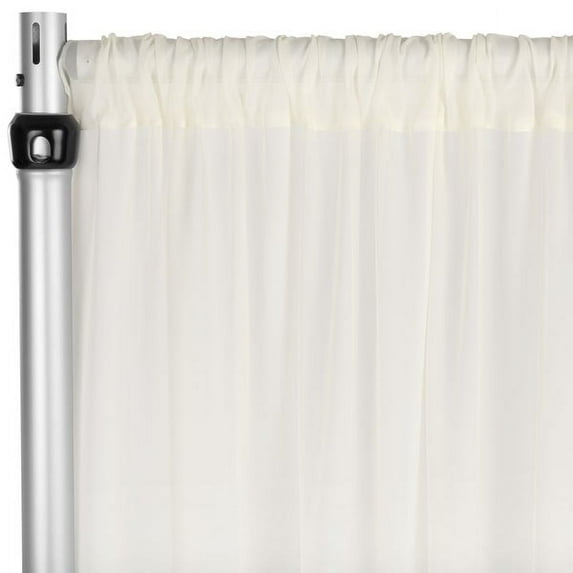 1 Pc, Chiffon Curtain Drape 10Ft H x 58" W Panel - Ivory for Wedding, Graduation, Quinceanera, Birthday, and Bridal Shower