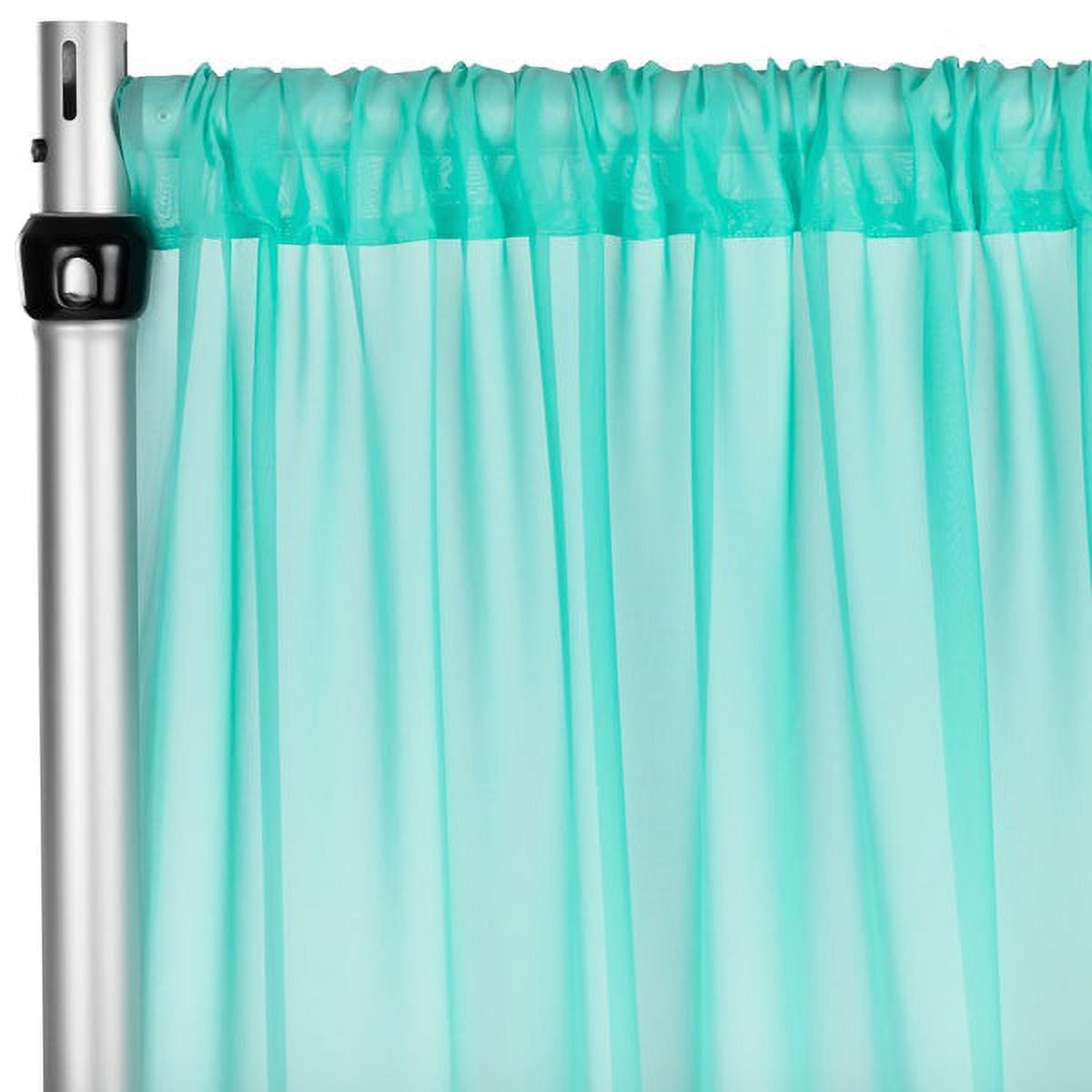 1 Pc, Chiffon Curtain Drape 10Ft H x 58" W Panel - Turquoise for ...