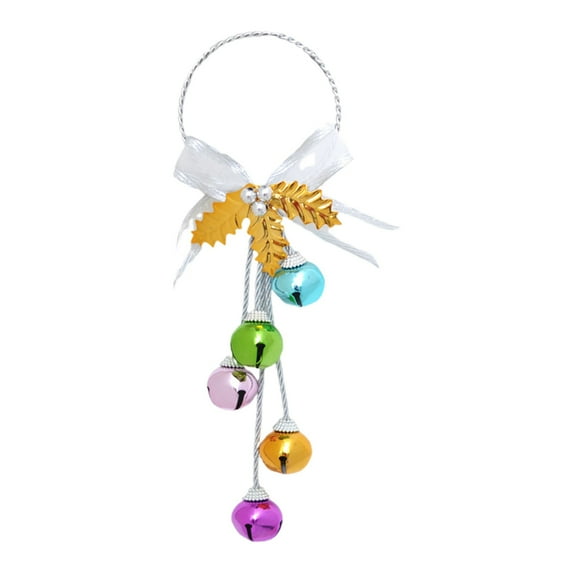 1 Pc Christmas Jingle Bells Ornaments,Christmas Bell Necklaces,Christmas Holiday Necklaces with Ribbons,Christmas Bell Necklace Festive Pendant,for Holiday Party Accessories Stocking Stuffers(C)