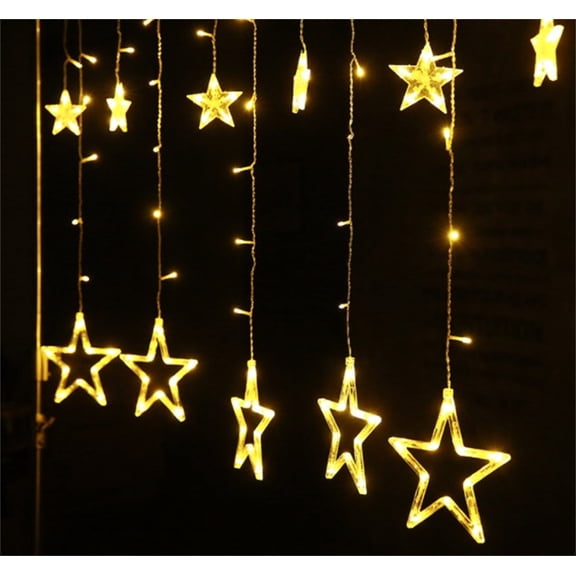 1 Pc Christmas LED Lights,Warm White Star String Lights,Christmas Five-Pointed Star Light,Christmas Decorations,Waterproof Extendable String Lights for Indoor Outdoor