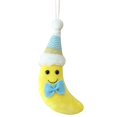 thumbnail image 1 of 1 Pc Christmas Plush Banana Ornament, Cute Stuffed Fruit Hanging Decoration with Knitted Hat, Soft Fabric Cartoon Banana Charm for Xmas Tree Holiday Home Party Winter Decor Festive Gift, 1 of 3