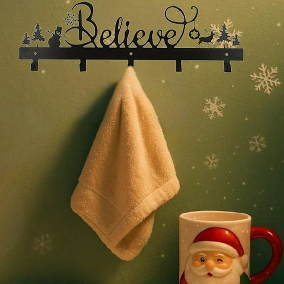 1 Pc Christmas Stocking Wall Rack with Hangers Holder Stand Metal Stocking Hangers Mantel Wall Mount Hook Holder for Mantle Entryway Holiday