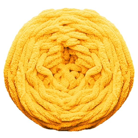1 Pc Chunky Chenille Yarn for Crocheting, Fluffy Blanket Yarn for Crochet Sweater Shawl Scarf Gloves, Super Soft Amigurumi Plush Yarn Soft Thick Yarns for Beginners Hand Knitting, Gold Yellow