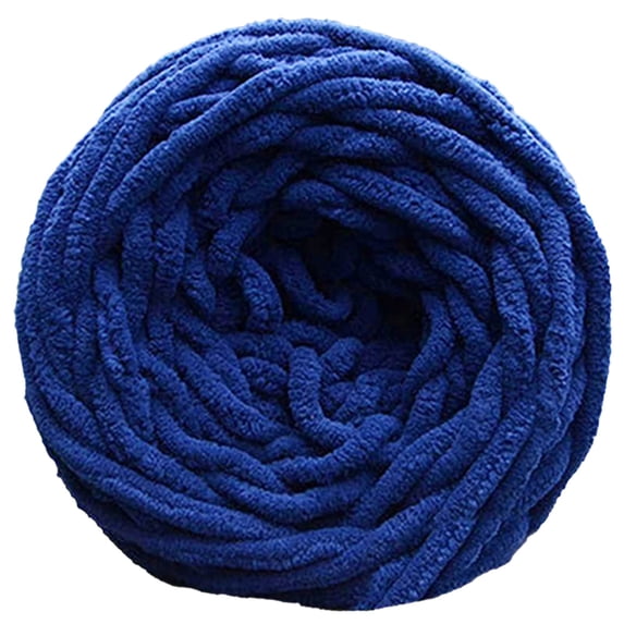 1 Pc Chunky Chenille Yarn for Crocheting, Fluffy Blanket Yarn for Crochet Sweater Shawl Scarf Gloves, Super Soft Amigurumi Plush Yarn Soft Thick Yarns for Beginners Hand Knitting, Navy