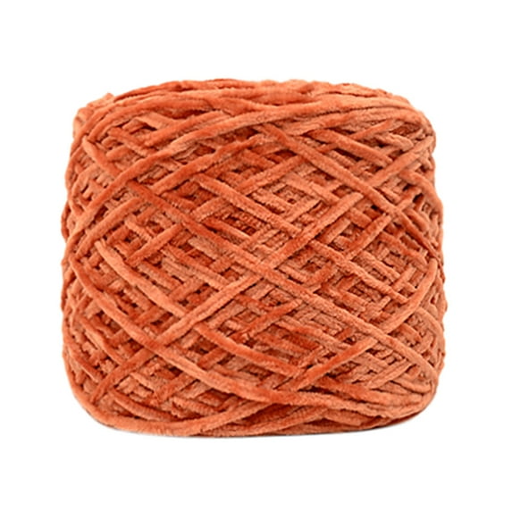 1 Pc Chunky Yarn for Hand Knitting, Chunky Chenille Blanket Yarn for Crocheting, Bulky Soft Fluffy Chenille for Blanket Project, Orange