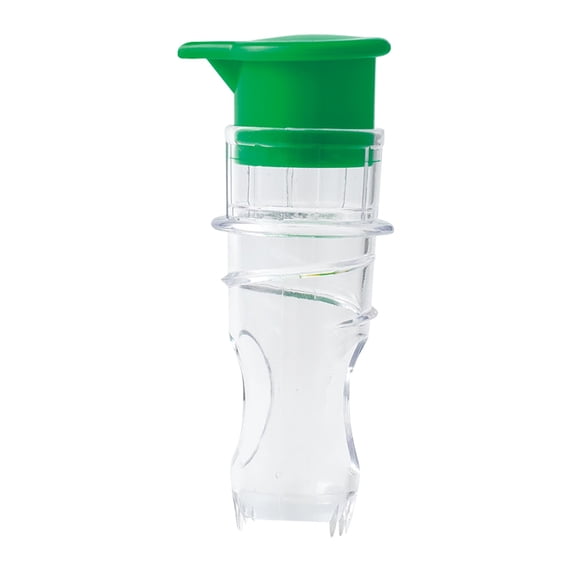 1 Pc Citrus Tap Portable Lemon Juicer Faucet Lime Squeezer, Juice Extractor Lemon Squeezer Screw Top Manual Lime Juice Extractor Clear with Lid Built-In Filter for Cocktails, 3.22 Inch, Green