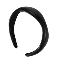 1 Pc Classic Elegant Irregular PU Headband for Women for Girls 6.30"x5.51" Black