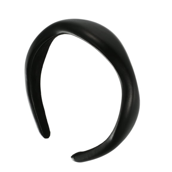 1 Pc Classic Elegant Irregular PU Headband for Women for Girls 6.30"x5.51" Black