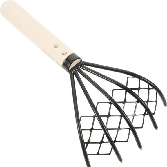 1 Pc Claw Rake Hand with Basket, Clamming Claws with Mesh Net, Oyster Shell Digging Tool, Seafood Clam Scraper, Tool Accessories for Beach Clam Harvesting, 5.3x10 Inch