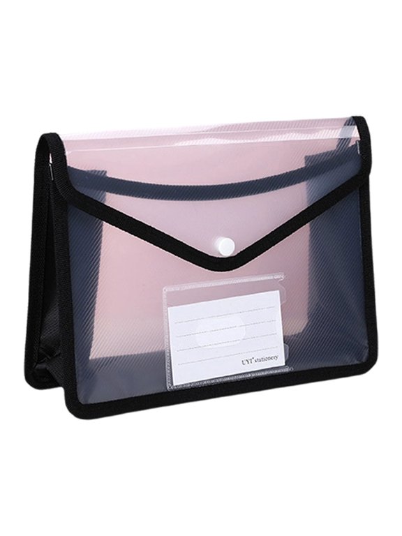 1 Pc Clear Plastic Expanding File Folder, Transparent envelopes with Closure Large Capacity Paper Organizer For Receipts Letters, Large Capacity(9.84" x 7.48")