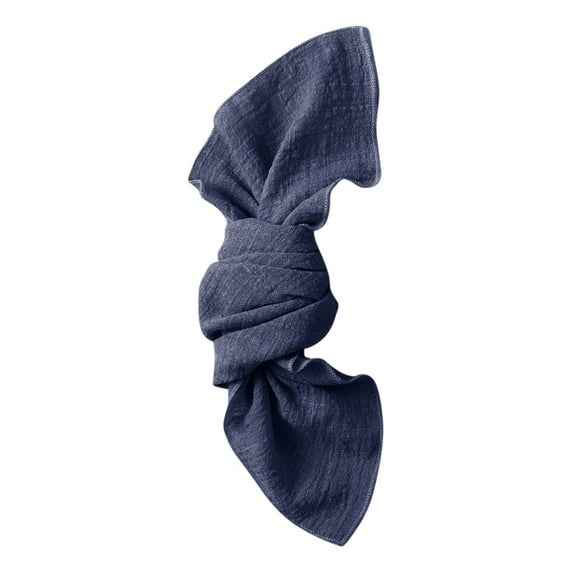 1 Pc Cloth Napkins Dinner Cotton Linen Napkins 16.5"×16.5" Boho Table Napkins for Wedding Party Bridal Shower Birthday Table Decorations, Dark Blue