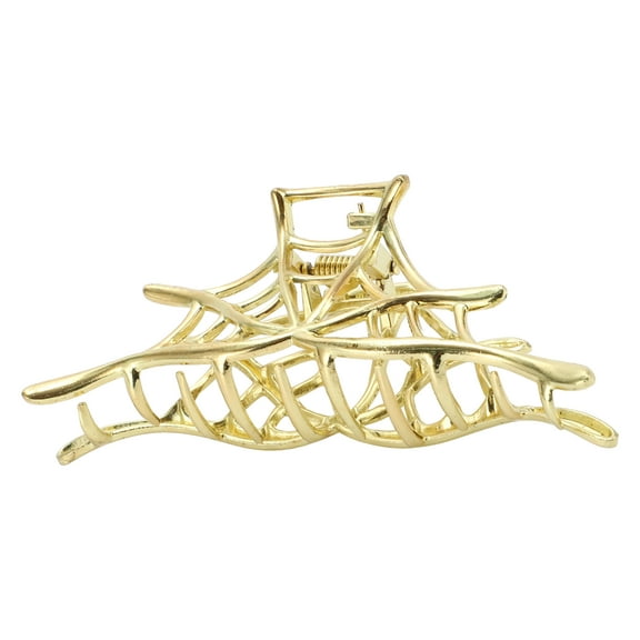 1 Pc  Cobweb Style Hair Clips Hairdo Clip for Women 4.13" Length Gold Tone
