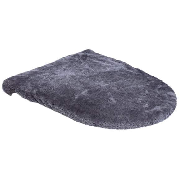 1 Pc Color Toilet Lid Cover Solid Bathroom Toilet Lid Cover Microfiber Elongated Toilet Seat Cover Machine Washable Solid Toilet Lid Cover Fits Most Lids, 18.11"x19.68", Dark Gray