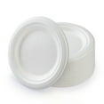 thumbnail image 1 of 1 Pc Compostable Plates Sugarcane Heavy Duty Disposable Biodegradable Compostable Natural Plant Fiber Plate Paper Plates Disposable Round Plates Natural Compostable Plant Plate, 6.1"x6.1"x0.59" White, 1 of 4