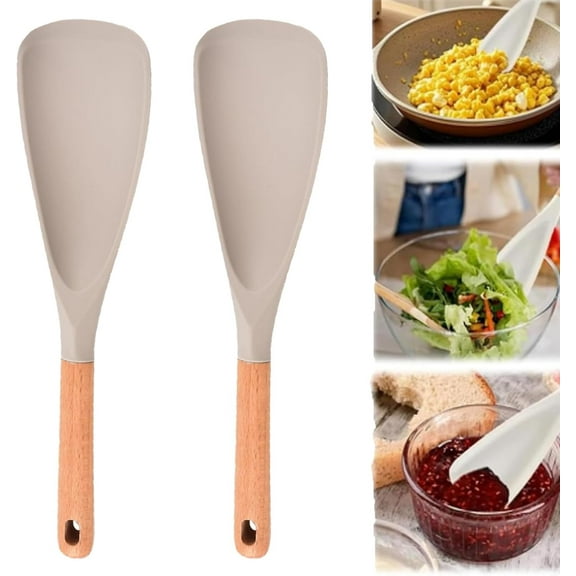 1 Pc Cooking Spoon, Multifunction Spatula Cooking Spoon, Silicone Spoon for Nonstick Cookwares, Multifunction Spatula Spoons (Gray)