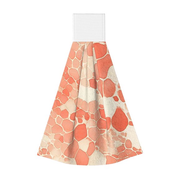 1 Pc Coral Fleece Hanging Hand Towel Quick Dry Absorbent Soft Dish Towel With Hook Loop Top For Kitchen Bathroom Car Bbq Outdoor Snake Skin Print Style Coral_3