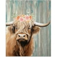 thumbnail image 1 of 1 Pc Cow Picture Poster A Wearing Flower Yak Art Print Unframed Vintage Country Animal Wall Print Paper for Rustic Countryside Farmhouse Kitchen Natural Wall Decor 10.03x8.07(25.5x20.5cm), 1 of 6