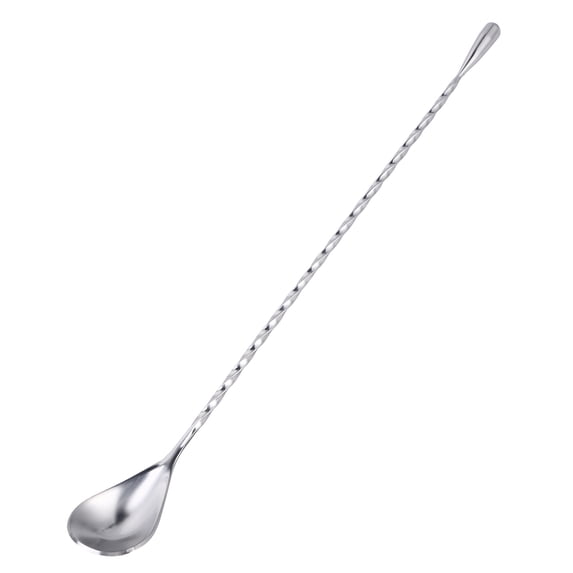 Stainless Steel Bar Cocktail Mixing Spoon with Spiral Handle for Stirring Drinks, 1 Pc ZX030
