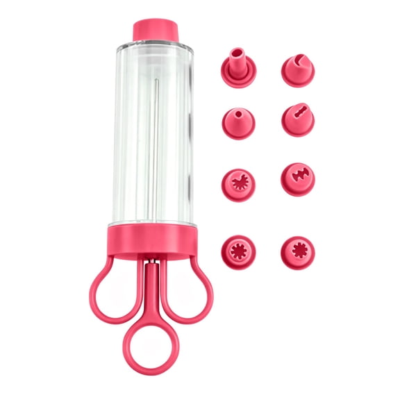1 Pc Cupcake Injector, Decorating Icing Set, Plastic Cake Decorating Gun with 8 Piping Tips, Reusable Squeeze Cookie Maker, Cupcake Icing Piping Kit for Baking, 7.68x2.56 inch