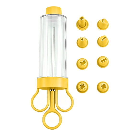 1 Pc Cupcake Injector, Decorating Icing Set, Plastic Cake Decorating Gun with 8 Piping Tips, Reusable Squeeze Cookie Maker, Cupcake Icing Piping Kit for Baking, 7.68x2.56 inch