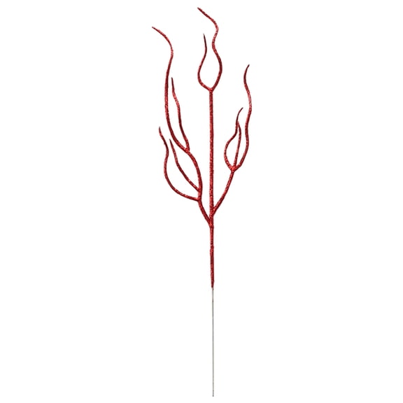 1 Pc Curly Willow Branches for Tree Decor 13.5 Inch Glitter Bendable Artificial Picks Lifelike Twigs for Vases Faux Tree Stems for Home Party Decoration (Red)