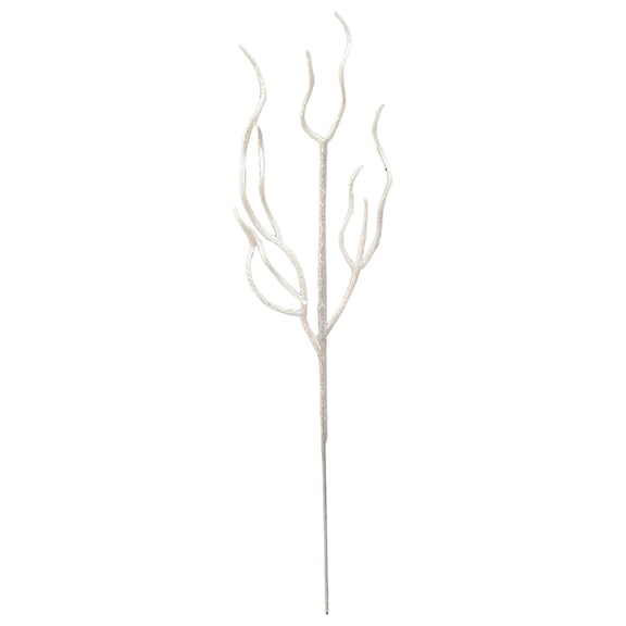 1 Pc Curly Willow Branches for Tree Decor 13.5 Inch Glitter Bendable Artificial Picks Lifelike Twigs for Vases Faux Tree Stems for Home Party Decoration (White)