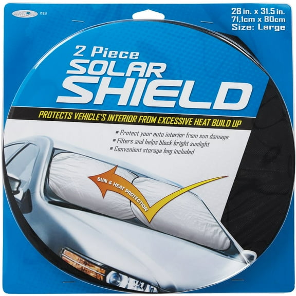 Custom Accessories Basix Magic Shade Sunshade - Blocks Heat - 2 Pack, 28-1/2 x 31-1/2 In, Silver