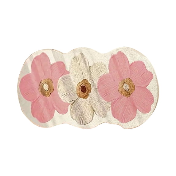 1 Pc Cute Flower Bath Mat Flower Pattern Non-Slip Washable Rugs Floor Mat Bathroom Rug Non Slip Washable High Absorbent Easy to Clean for Bathroom, Living Room, 23.62x15.75 Inch, Pink